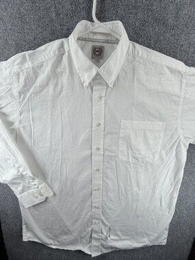 Cinch Large Cotton Button-Down White Solid Cowboy Casual Pocket Long Sleeve Mens